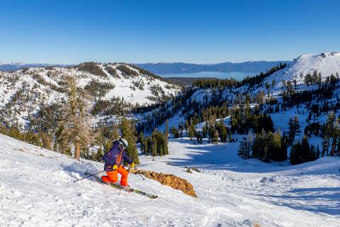 Instructor on telemark skis