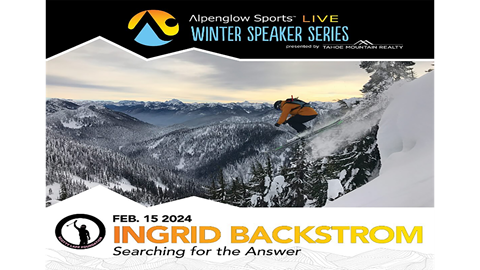 Flier for Alpenglow's Winter Speaker Series featuring Ingrid Backstrom.