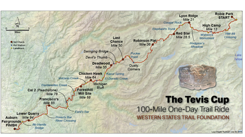 Trail map for the Tevis Cup