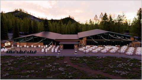 Alpine Lodge Wedding Reception in the Evening