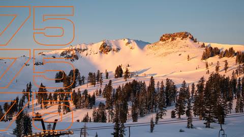 Morning light on new snow at Palisades Tahoe