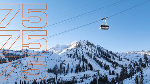 New snow and blue skies over Palisades Tahoe