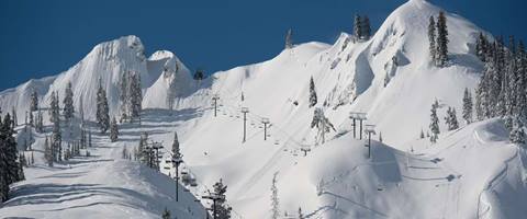 KT-22 Scenic photo in the Winter on a Powder Day at Palisades Tahoe.