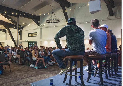 3 speakers talk to crowd at TrailCon